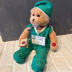 Chantilly Lane Musical Singing Bear in Green Scrubs